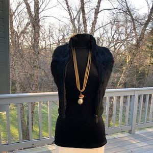 Bebe Rabbit fur, wool vest